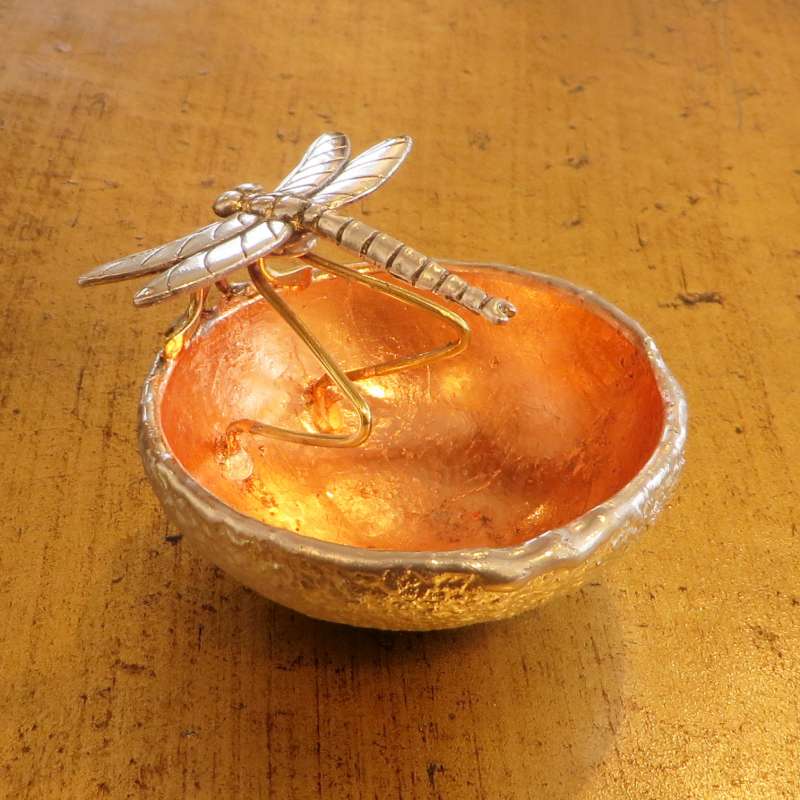 Dragon Fly Trinket Dish Rose Gold Inside